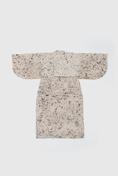 Paper umikami garments (upper and lower) Mulberry washi incorporating Obama Beach seaweed Cosmic Wonder